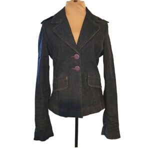 Iceberg ICE·J Y2K Studded Logo Denim Blazer Jacket Made in Italy IT44/M‎